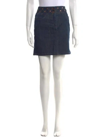 Pre-owned Celine Vintage Mini Skirt In Blue