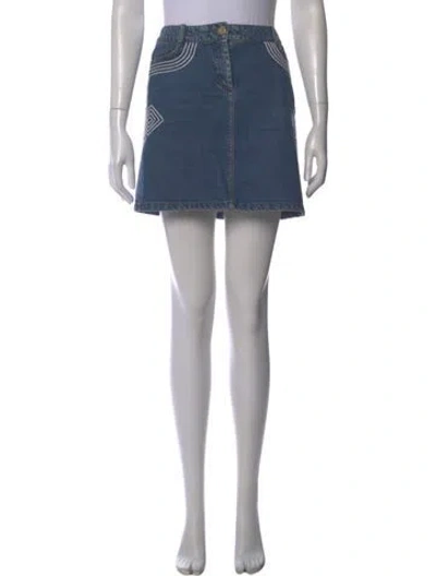 Pre-owned Celine Vintage Mini Skirt In Blue