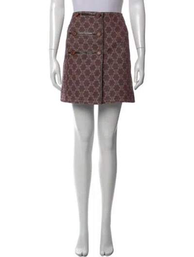 Pre-owned Celine Vintage Mini Skirt In Burgundy