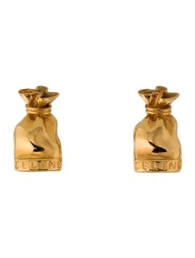 Pre-owned Celine Vintage Money Bag Clip-on Earrings In Multi