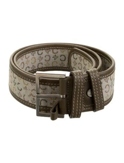 Pre-owned Celine Vintage Monogram Pattern Belt In Green
