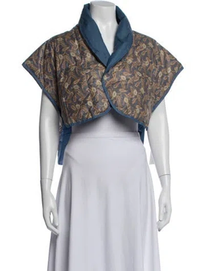 Pre-owned Celine Vintage Paisley Print Jacket In Blue