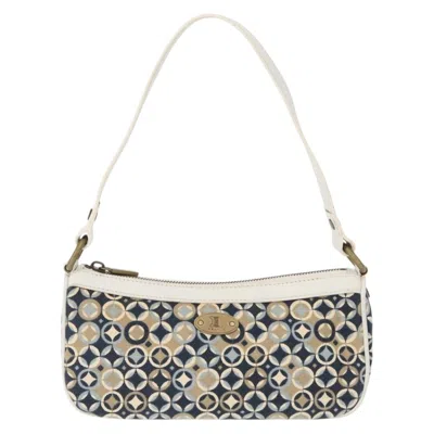 Pre-owned Celine Vintage Pochette Shoulder Bag Canvas Navy Canvas Clutche & Pouche Bag () In Blue