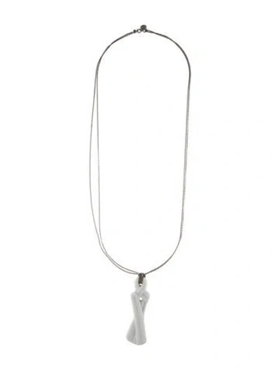 Pre-owned Celine Vintage Porcelain Figurative Pendant Necklace, 31" In Multicolor