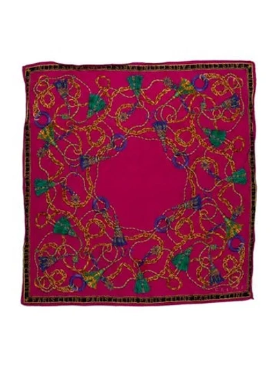 Pre-owned Celine Vintage Printed Scarf In Pink
