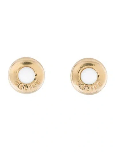 Pre-owned Celine Vintage Resin Clip On Stud Earrings In Multi