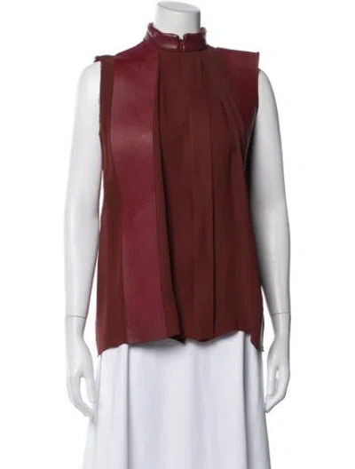Pre-owned Celine Vintage Silk Blouse In Red