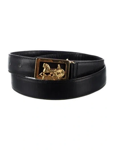 Pre-owned Celine Vintage Skinny Belt In Black