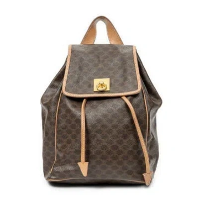 Pre-owned Celine Vintage Small Drawstring Backpack In Brown