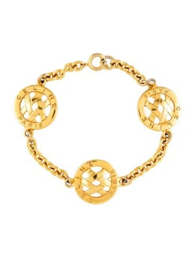 Pre-owned Celine Vintage Station Bracelet, 7.5" In Multicolor