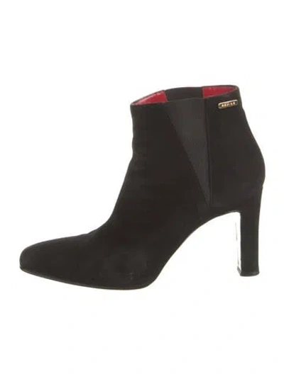 Pre-owned Celine Vintage Suede Boots In Black