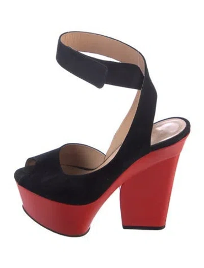 Pre-owned Celine Vintage Suede Pumps In Orange