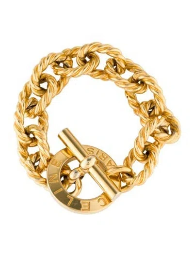 Pre-owned Celine Vintage Toggle Link Bracelet, 6.25" In Multi