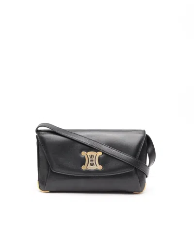 Celine Céline Vintage Triomphe Bag In Black
