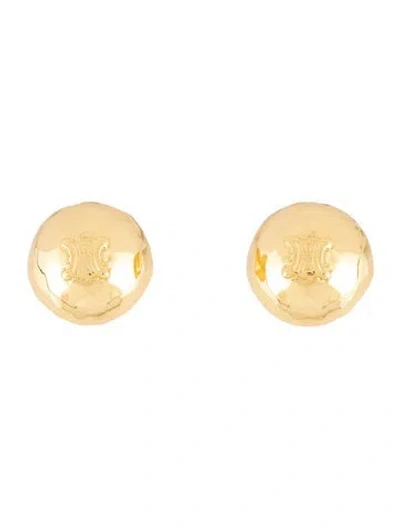 Pre-owned Celine Vintage Triomphe Clip On Earrings In Multicolor