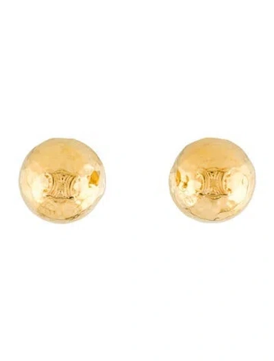 Pre-owned Celine Vintage Triomphe Clip-on Earrings In Multi