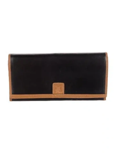 Pre-owned Celine Vintage Triomphe Continental Wallet In Black