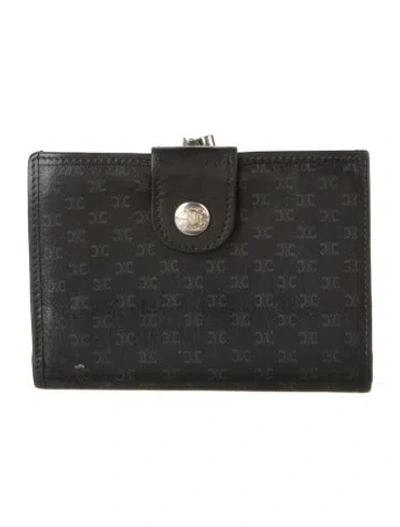 Pre-owned Celine Vintage Triomphe French Purse In Black