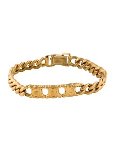 Pre-owned Celine Vintage Triomphe Link Bracelet, 7.5" In Multicolor