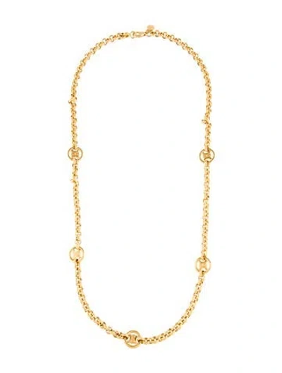 Pre-owned Celine Vintage Triomphe Station Necklace, 30" In Multi