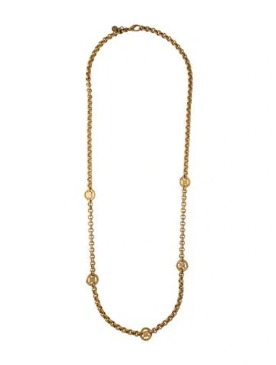 Pre-owned Celine Vintage Triomphe Station Necklace, 35.75" In Multicolor