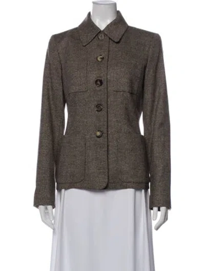 Pre-owned Celine Vintage Virgin Wool Blazer In Brown