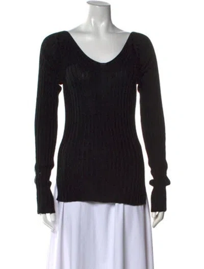 Pre-owned Celine Vintage V-neck Sweater In Black