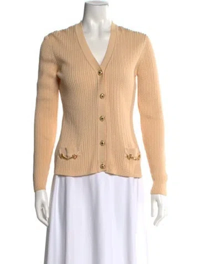 Pre-owned Celine Vintage V-neck Sweater In Neutrals