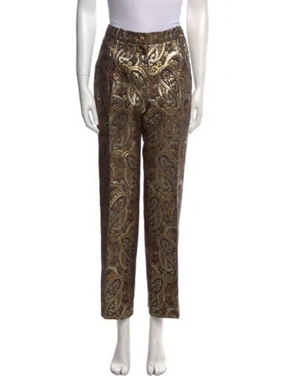 Pre-owned Celine Vintage Wide Leg Pants In Gold