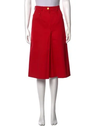 Pre-owned Celine Vintage Wide Leg Pants In Red