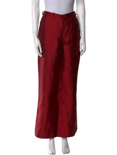 Pre-owned Celine Vintage Wide Leg Pants In Red