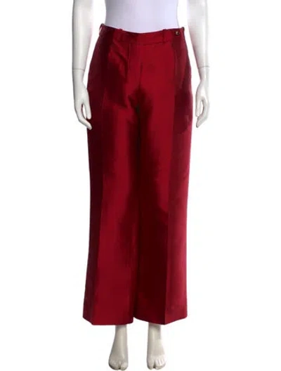 Pre-owned Celine Vintage Wide Leg Pants In Red