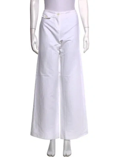 Pre-owned Celine Vintage Wide Leg Pants In White