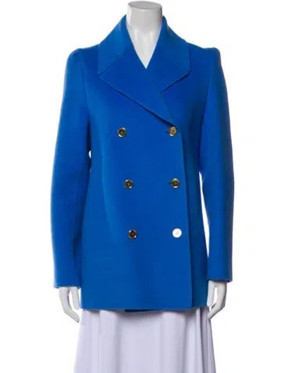 Pre-owned Celine Vintage Wool Peacoat In Blue