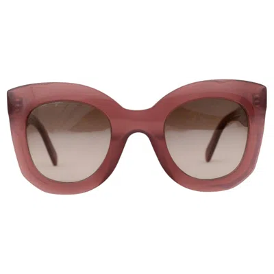 Pre-owned Celine Violet Pink Acetate 3 Dot Butterfly Sunglasses Cl4005in In Purple