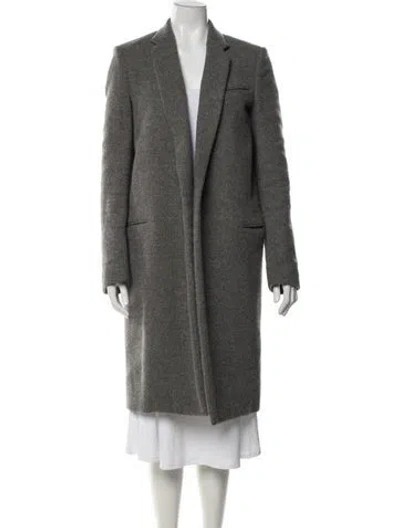 Pre-owned Celine Virgin Wool Coat In Grey