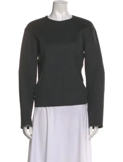 Pre-owned Celine Virgin Wool Crew Neck Top In Gray