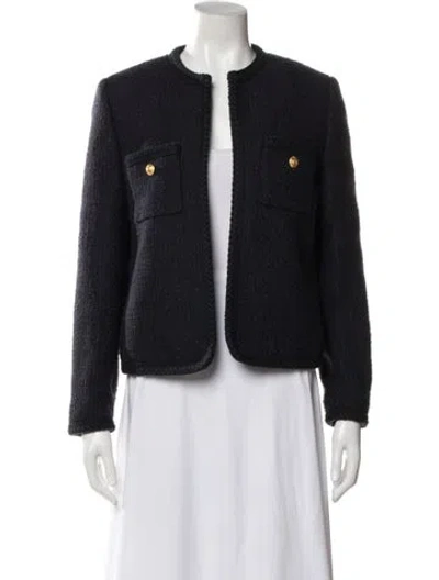 Pre-owned Celine Virgin Wool Evening Jacket In Blue