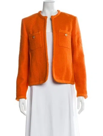 Pre-owned Celine Virgin Wool Evening Jacket In Orange