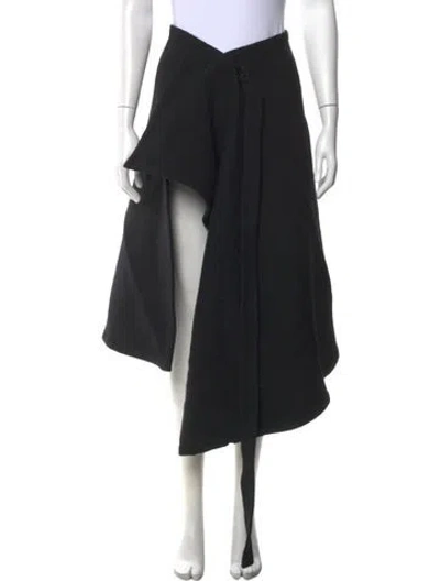 Pre-owned Celine Virgin Wool Knee-length Skirt In Black