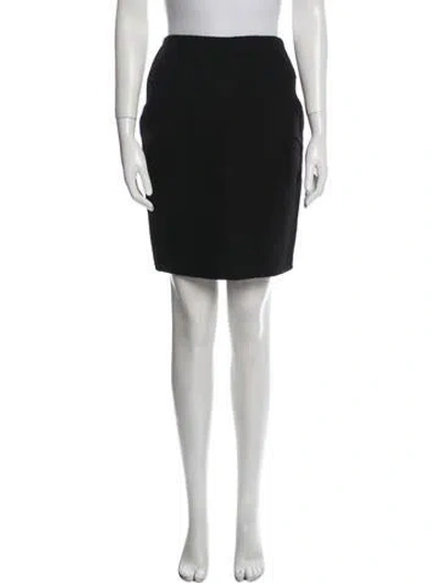 Pre-owned Celine Virgin Wool Mini Skirt In Black
