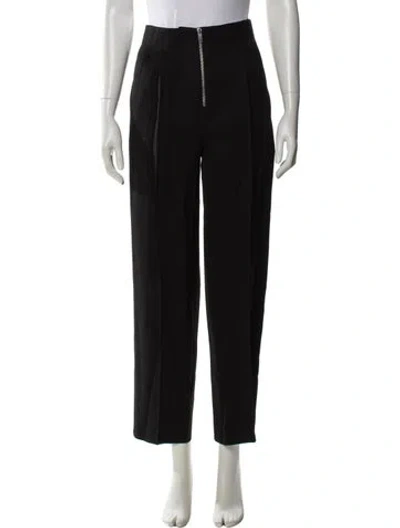 Pre-owned Celine Virgin Wool Straight Leg Pants In Black