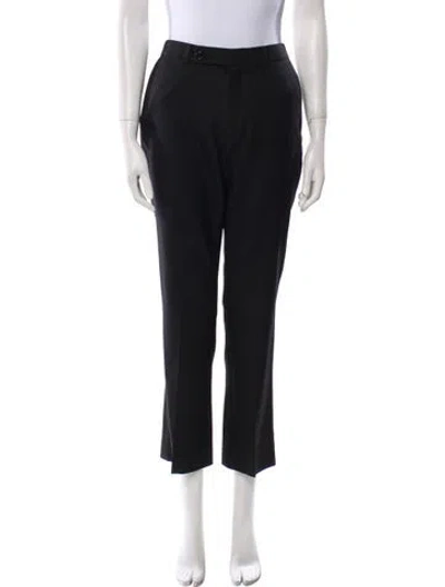 Pre-owned Celine Virgin Wool Straight Leg Pants In Black