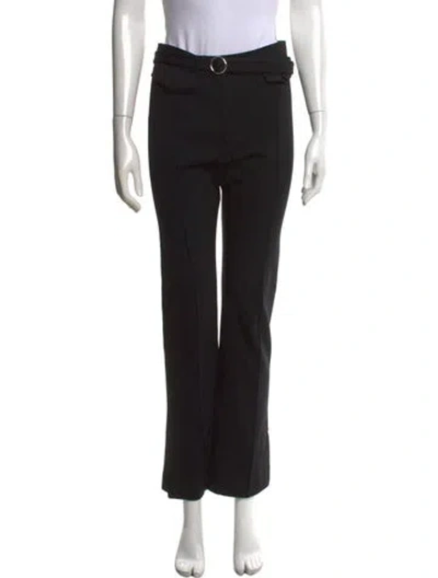 Pre-owned Celine Virgin Wool Straight Leg Pants In Black