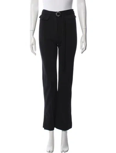 Pre-owned Celine Virgin Wool Straight Leg Pants In Black