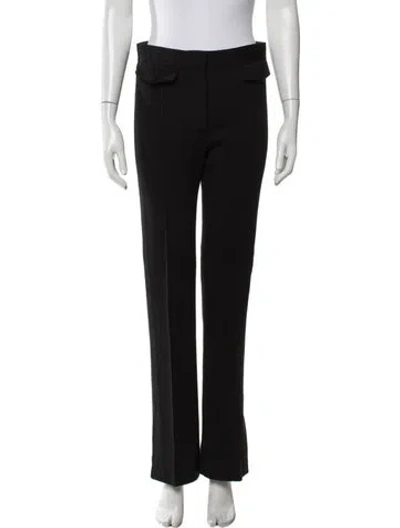 Pre-owned Celine Virgin Wool Straight Leg Pants In Black