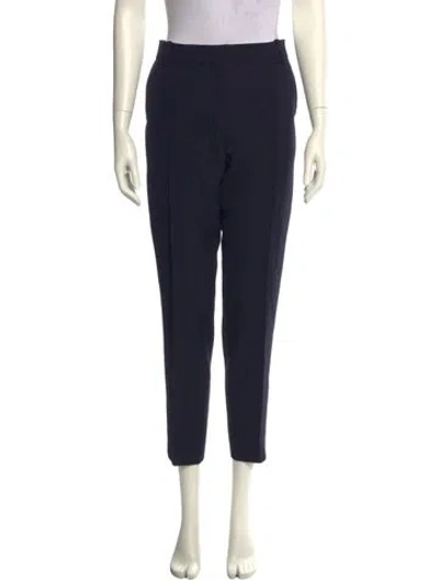 Pre-owned Celine Virgin Wool Straight Leg Pants In Blue