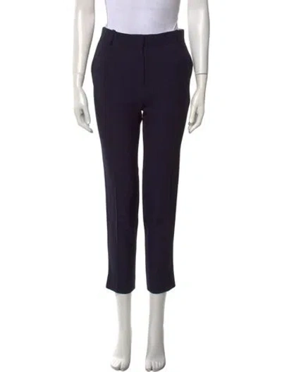 Pre-owned Celine Virgin Wool Straight Leg Pants In Blue
