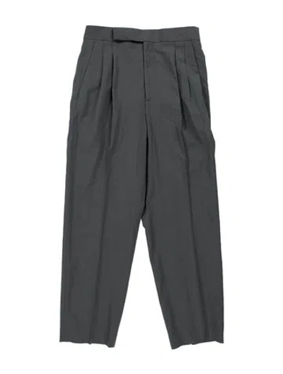 Pre-owned Celine Virgin Wool Straight Leg Pants In Blue