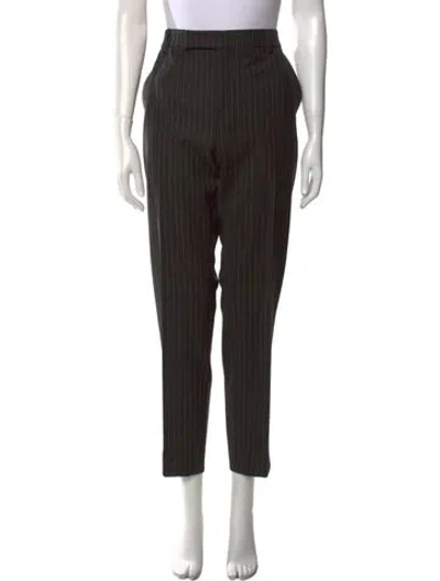 Pre-owned Celine Virgin Wool Straight Leg Pants In Gray